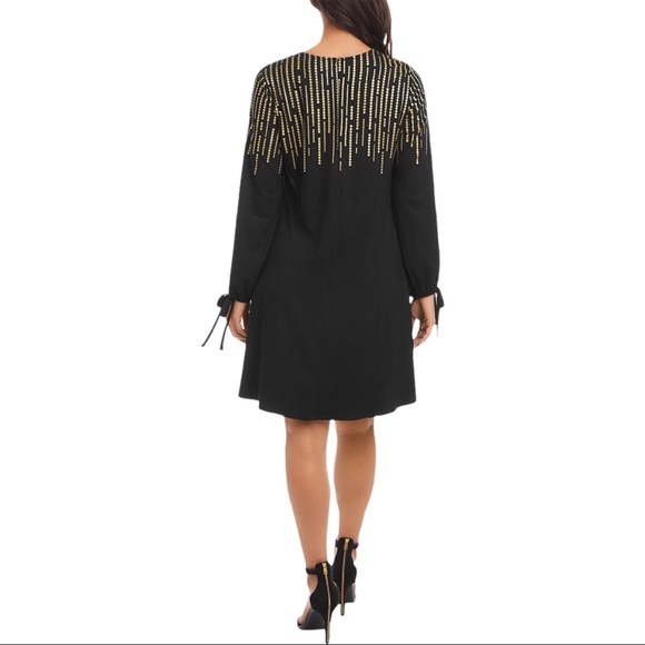 NWT KAREN KANE Printed Tie Sleeve Dress - Picture 3 of 4